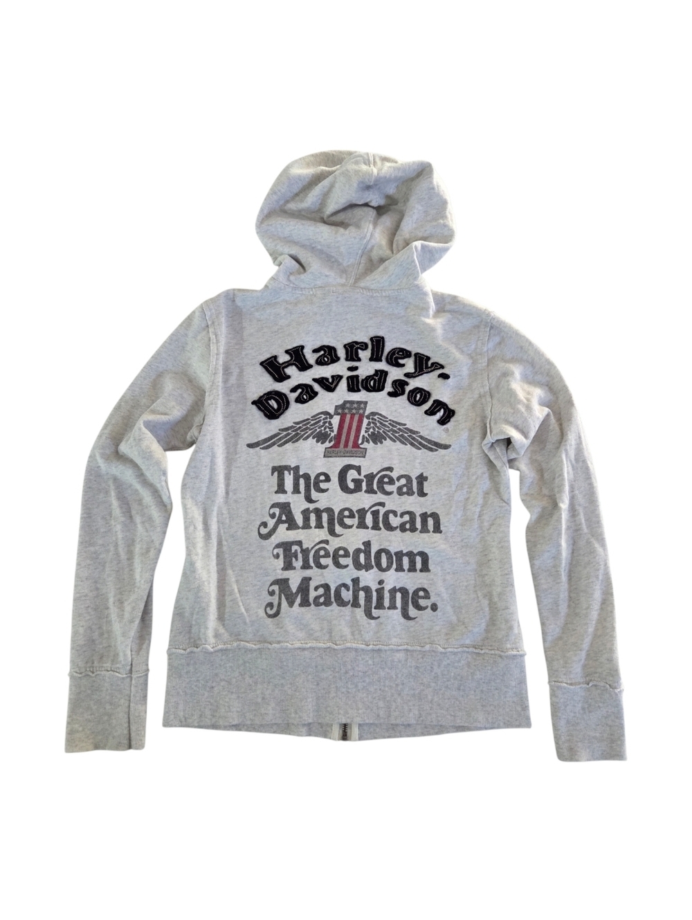 Harley Davidson Y2K Vintage Graphic Print Full Zip Hoodie Women's Size Medium